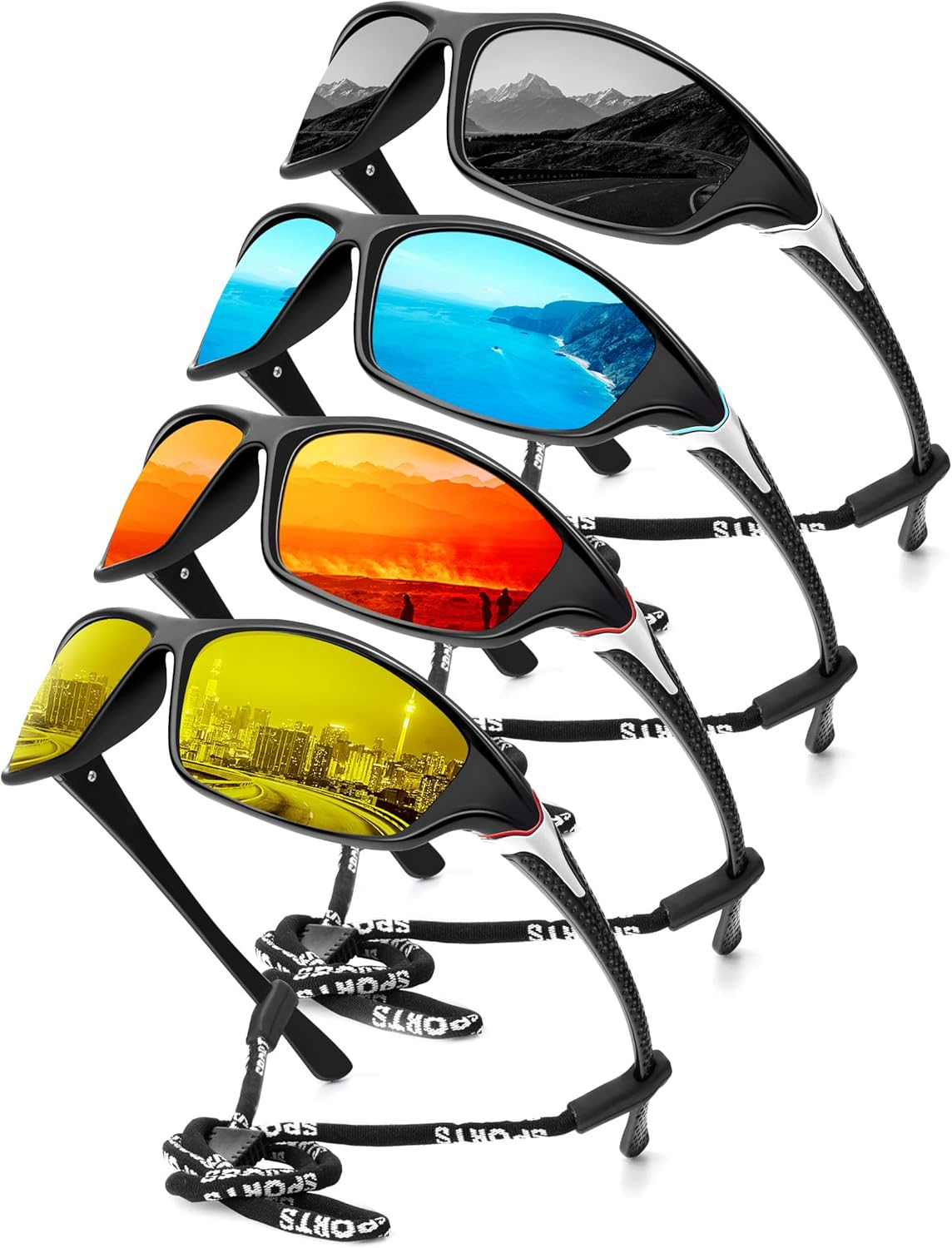 KALIYADI Polarized Sunglasses-Men Sports Sunglassses: Mens Sunglasses with UV Protection for Fishing Driving Cycling Running