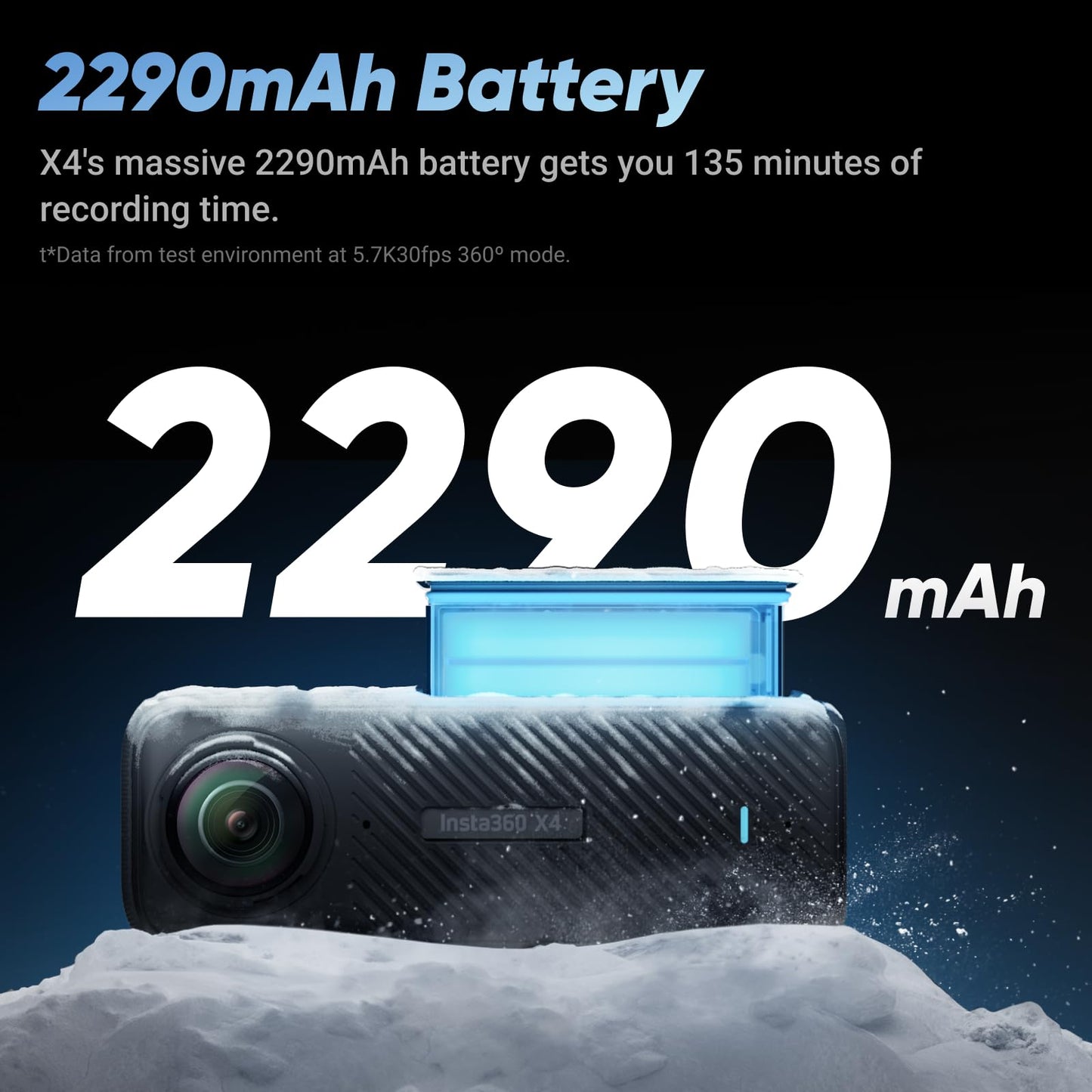 Insta360 X4-8K Waterproof 360 Action Camera, 4K Wide-Angle Video, Invisible Selfie Stick Effect, Removable Lens Guards, 135 Min Battery Life, AI Editing, Stabilization, for Sports, Travel, Outdoor