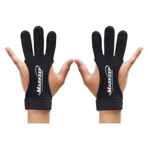 MARKEEP Archery Gloves 2 Pack Shooting Hunting Leather Guard 3-Finger Guard for Youth Adult Man Woman and Beginner Recurve Arrow Bow Archery Protective Gear Accessories