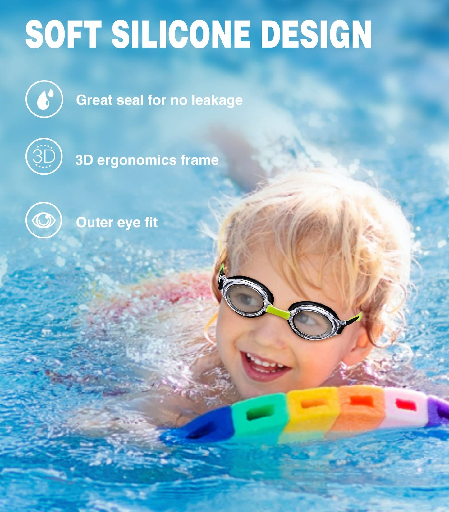 Aegend Kids Swim Goggles (2 Pack) No Leaking Waterproof Swimming Goggles
