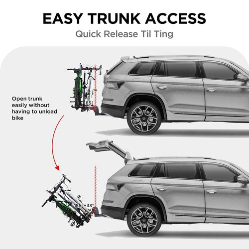 POLESTAR Bike Rack Hitch with Lock, 200 lbs Hitch Mount 2-Bike Rack, Foldable Platform Mount for E-Bike, Up to 5" Fat Tire Bicycle and Standard, fits Car Trucks SUVs RVs Camper Trailer, 2" Receiver
