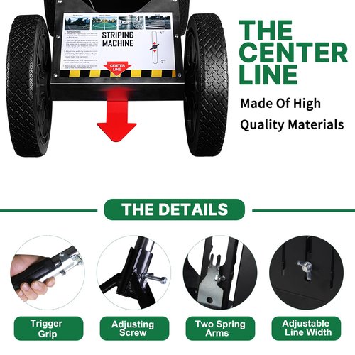 Lbraxyi High-Performance Striping Line Marking Machine, Athletic Field Striping Machine, Parking Lot Striping Machine, Work with Inverted Striping Spray Paint, Black