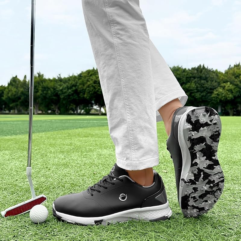 Ifrich Men’s Spikeless Golf Shoes Black+11 - Comfortable, Non-Slip Walking Sneakers
