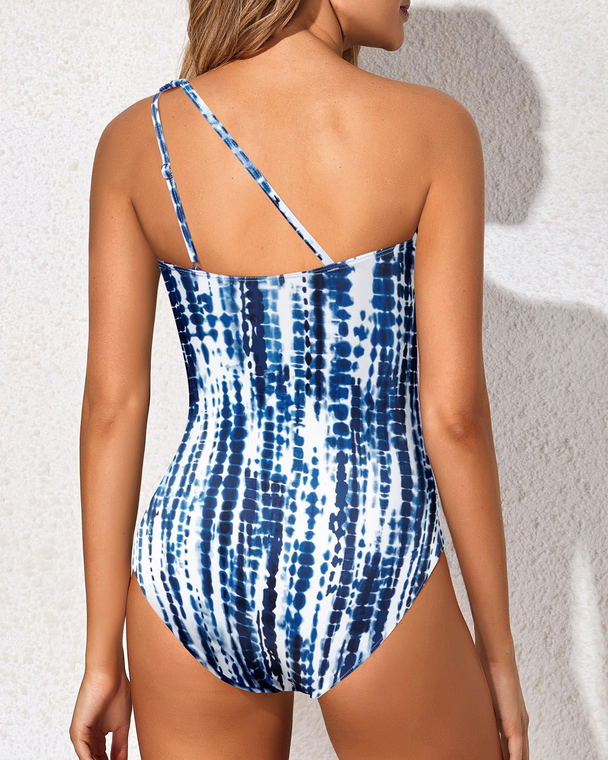 Women's One Shoulder One Piece Tummy Control Swimsuit Full Coverage