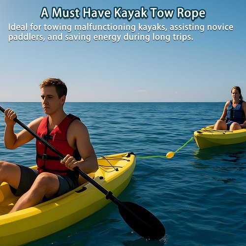 Floating Water Safety Rope with Clip – Quick Connect to River Tube, Kayak Dog Safety Vest &Floating Lily Pad, Kayak Tow Rope, 15FT, 1200LBS, Stainless Steel Clips