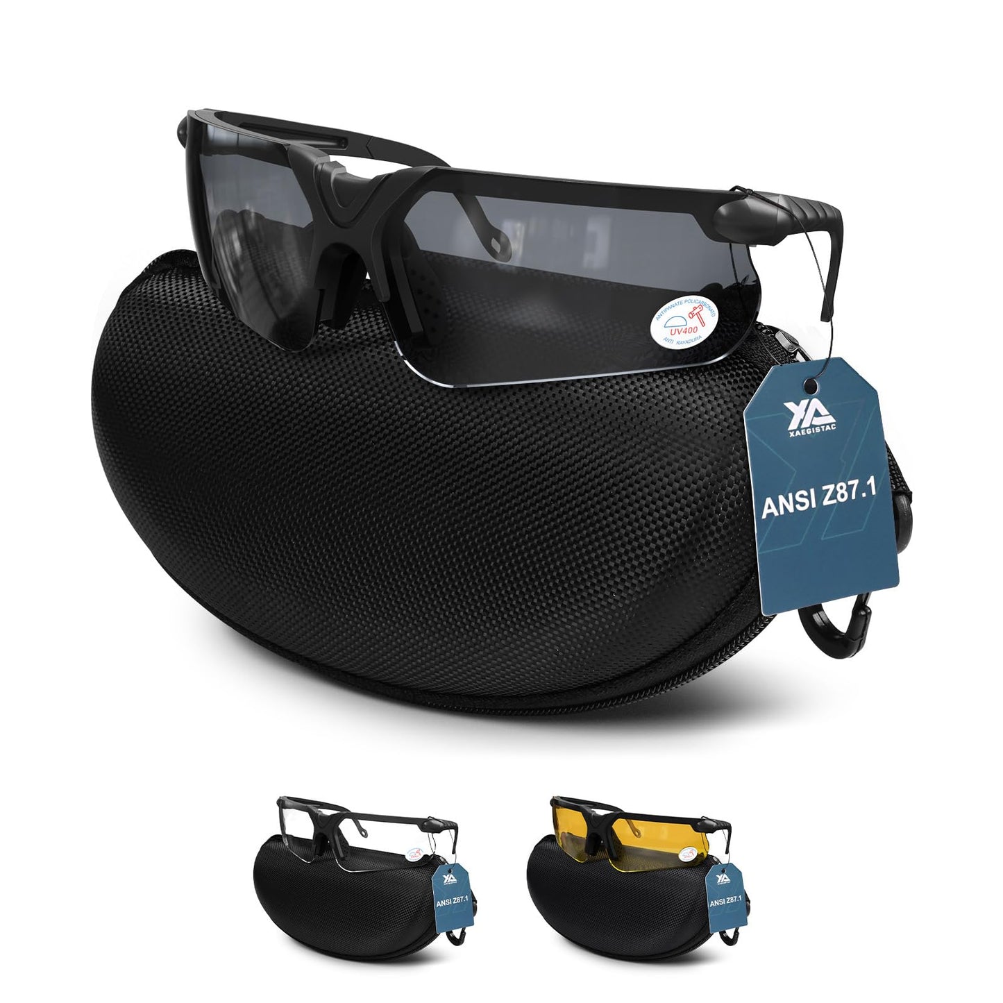 xaegistac Shooting Glasses with Case Anti Fog Hunting Safety Glasses for Adults