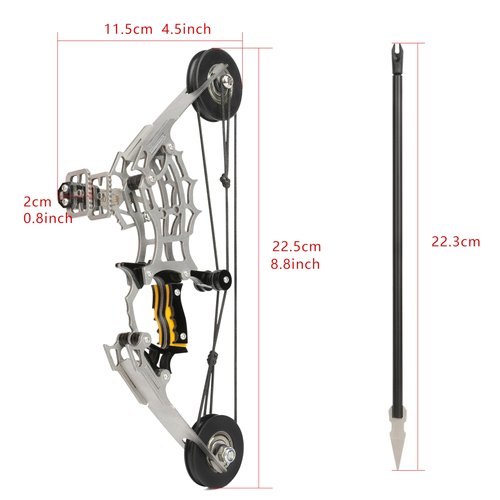 ZSHJGJR 8.8" Compound Bow and Arrow Set Archery Bow Set 12lbs,Shooting Range 40-50m, Right/Left Handed for Target Shooting Hunting Archery Gift (with 12 Arrows)