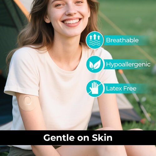 Komoko Over Patches for Dexcom G7 (30 Pack), Waterproof & Sweatproof Sensor Covers for CGM, Hypoallergenic Overpatch Compatible with Dexcom G7 & Stelo, Skin-Friendly