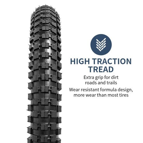 YUNSCM 2-PCS 16" Bike Tires 16x2.4/64-305 and 16" Heavy Duty Bike Tubes Schrader Valve Compatible with Mountain Bike 16 x 2.35 16 x 2.40 Bike Bicycle Tires and Tubes (Y-1092)