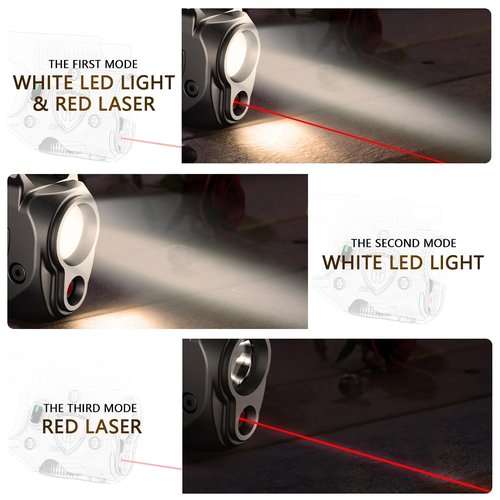 WARRIORLAND Pistol Light Laser Combo Fits Springfield Armory Hellcat Pro, Compact 150-Lumen Trigger Mounted Tactical Weapon Light with Red Laser & White LED, Power Indicator & 3 Light Mode, SLL-110