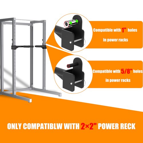 HWOOUSA Muti-Grip Dip Bars Attachment for 2" x 2" Power Cage with 5/8" or 1" Hole, Non-Slip Wide & Narrow Grip Dips Double Handles, 600 lbs Capacity, Squat Rack Attachment for Dips, Inverted Rows, Push-Ups