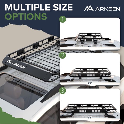 ARKSEN 64 x 39 x 4 Inch Upgrade Universal Roof Rack - 150Lbs Capacity Heavy Duty Rooftop Cargo Carrier with Extension for Car, SUV & Pickup, Durable Steel, Easy Install, Spacious Storage