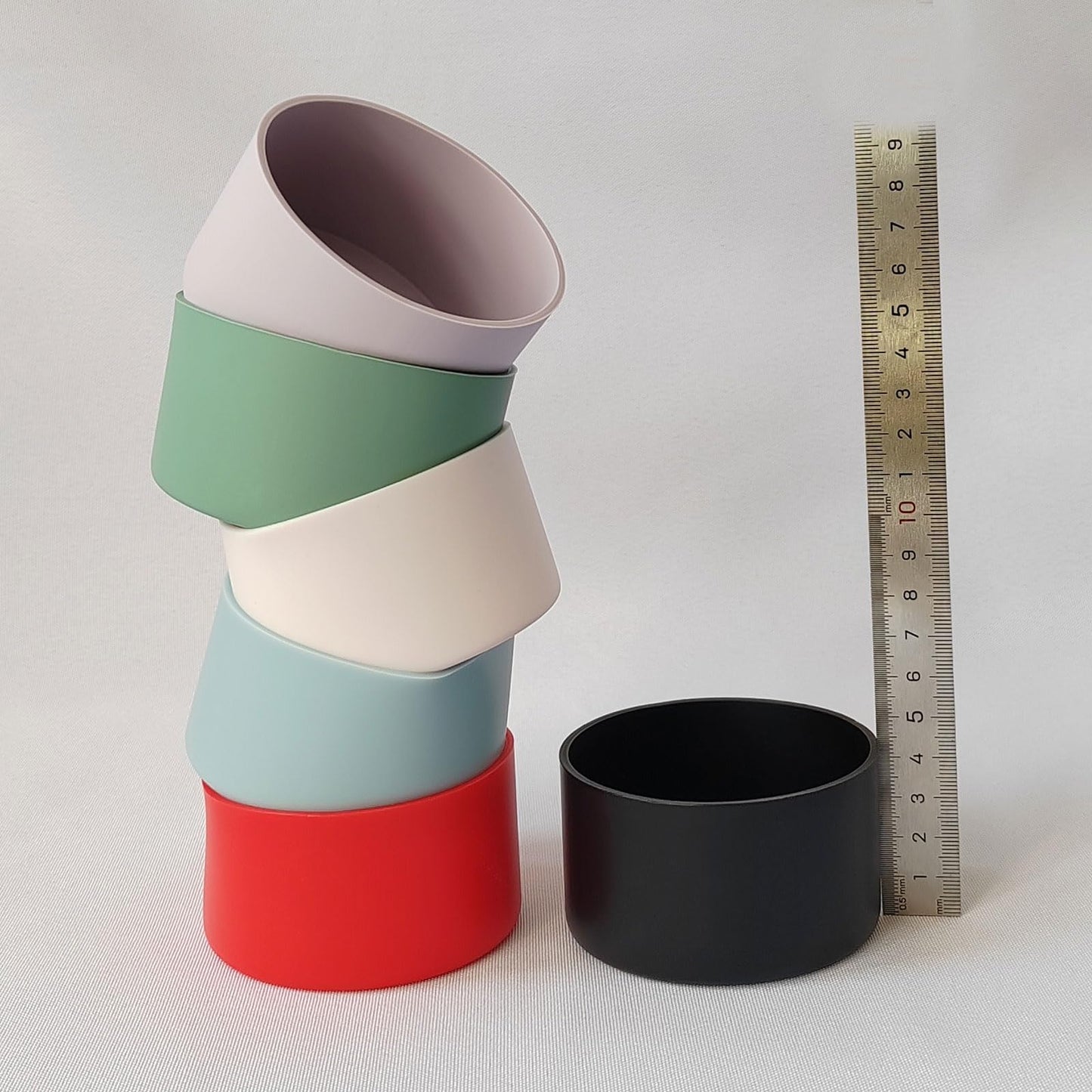 IOXXL 6Pcs Silicone Cup Boots for Water Bottle Fits Stanley/Hydro Flask/Simple Modern/Yeti/Owala, 2.8-3.1in Width Bottom Protector Cover Sleeve (6 Colors)