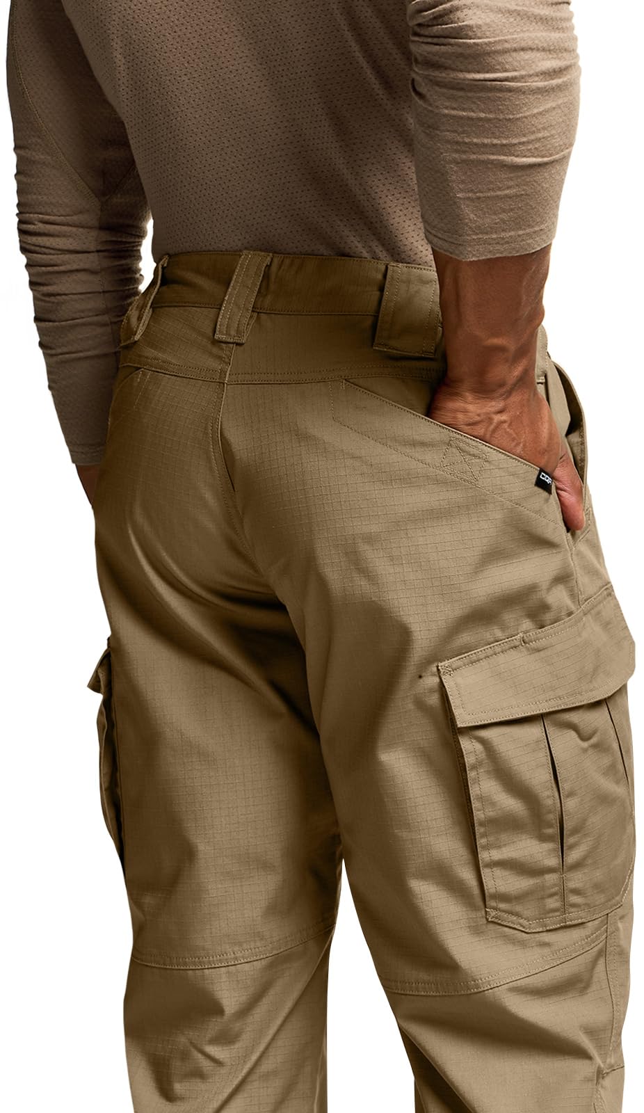 CQR Men's Tactical Pants, Water Resistant Ripstop Cargo Pants, Lightweight EDC Work Hiking Pants, Outdoor Apparel, Raider Mag Pocket Cougar, 32W x 30L