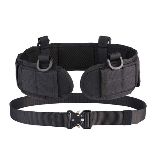 HLYQE Tactical Battle Belt Set War Belt Condor Belt Military Wasit Belt with Mesh and Lining Thickening EVA MOLLE Belt for Shooting War Game Paintball Hunting Sports Outdoor (Army Green)