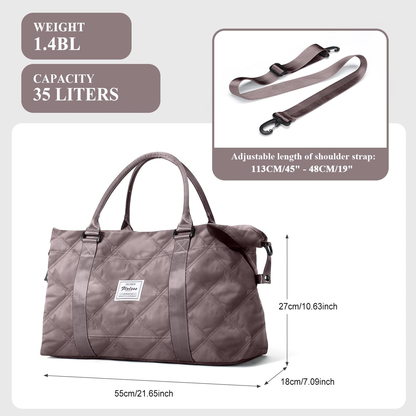Travel Duffel Bag,Overnight Weekender Bags for Women with Wet Pocket