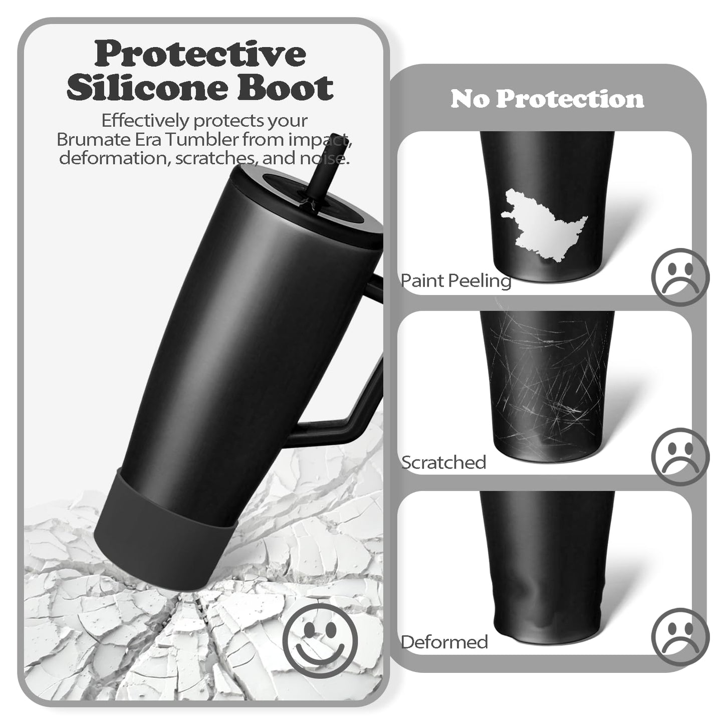 Kaitiaki Silicone Boot Compatible with Brumate Era 40 oz 30 oz Tumbler, Anti-Slip Bottom Sleeve Cover Bumper, Scratch-Resistant Protective Accessories, BPA-Free (Matte Black)