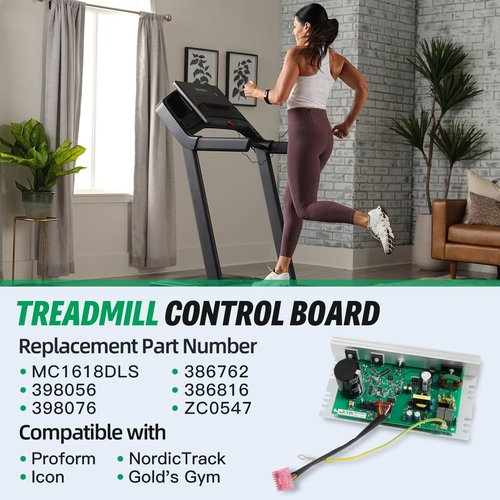 Lazenta MC1618DLS Treadmill Control Board with Wire Harness,Compatible with Proform,NordicTrack,Icon,Gold's Gym Treadmill Motherboard,Motor Controller Lower Board with Black Sockets,Replacement 398056