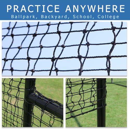 MR L-Screen Baseball Pitching Screen 7x7FT, Baseball Pitching Net, Baseball Protective Screen, Baseball Softball Screen for Field, Portable Batting Screen, Pitcher Screen Safety Screen for Baseball…
