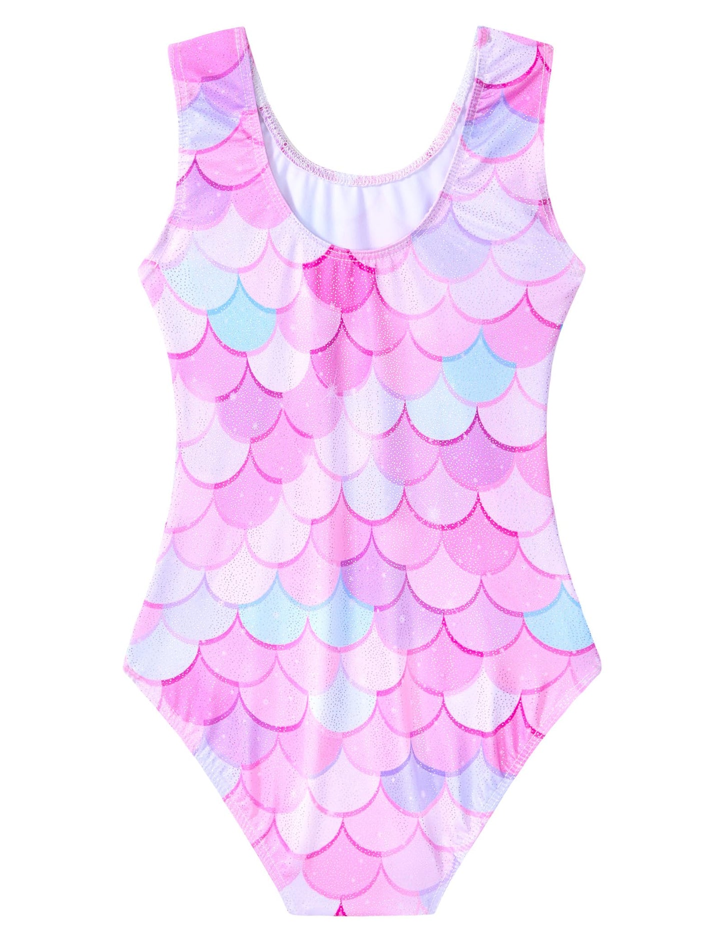 Domusgo Gymnastics Leotards for Girls 7-8 Years Old Pink Mermaid Sparkly One Piece Tumbling Outfits