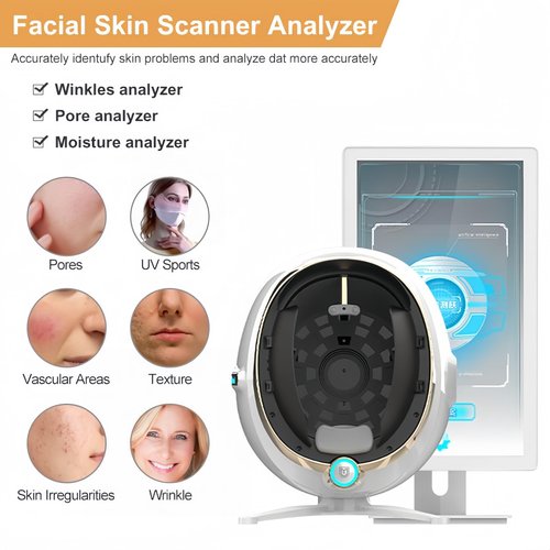 Skin Analysis Machine Facial for Salon - 21.5 Inch Products Recommender Woods Lamp Machine Professional Dermatoscope Intelligent Moisture Analyzers Instrument