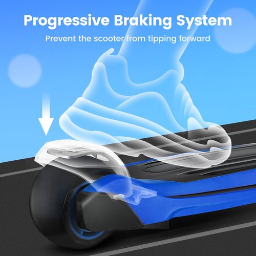 TONBUX Kids Scooter for Age 3-12, Toddler Scooters with 4 Adjustable Heights, Light Up 3-Wheels Scooters, Shock Absorption Design, Lean to Steer, Balance Training Scooter for Kids - Blue