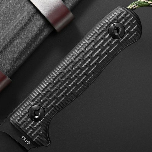 Gtkii GTK37 Fixed Blade Knife K110 Steel Blade Full Tang Nylon Fiberglass Handle Compact EDC Fix Knifes for Outdoor Camping Survival(Black)