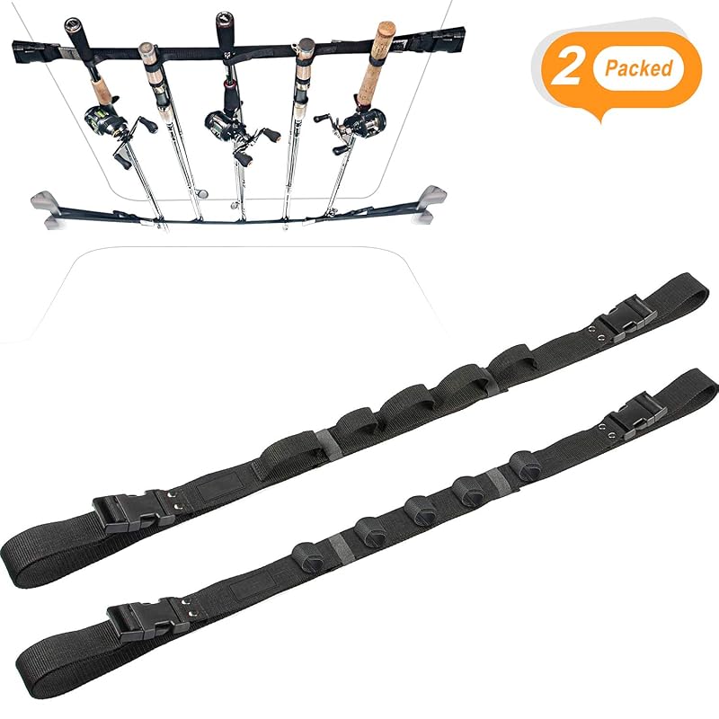Vehicle Fishing Rod Rack, 5 Rod Capacity, Adjustable 86.6 Inch Car Rod Carrier