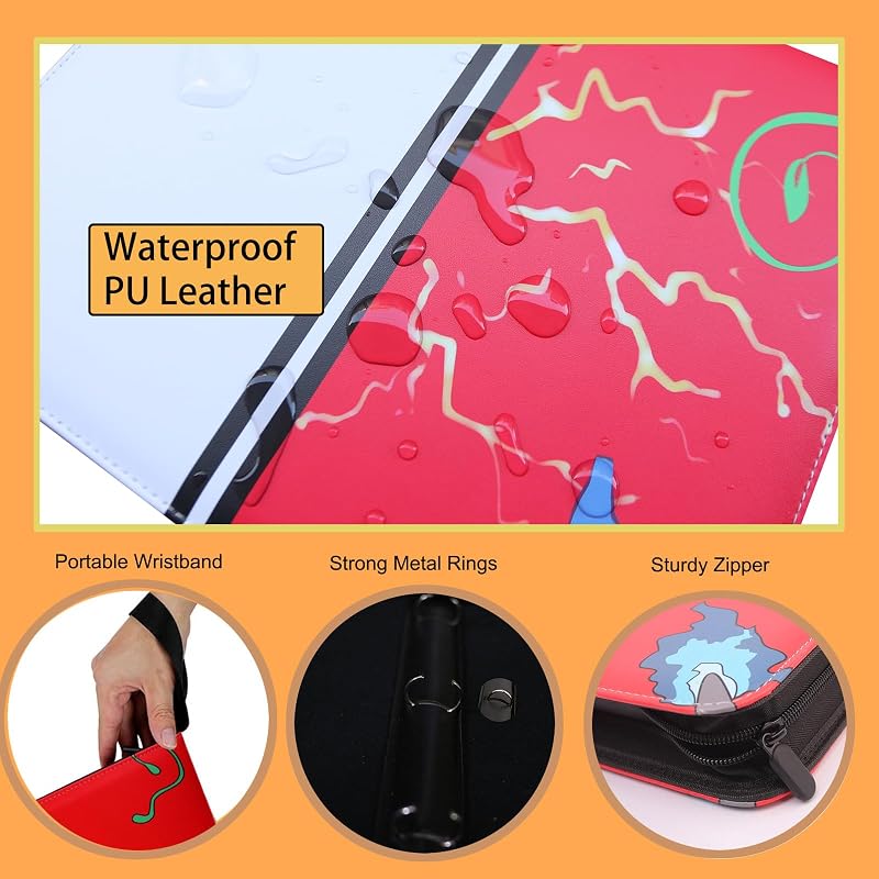 Trading Card Binder Deluxe – Premium 9-Pocket Album with 900 Pockets, Red & White Variation