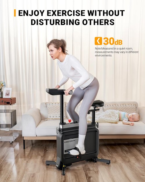 KINGSMITH W1B All-in-one Exercise Bike, Foldable Under Desk Bike, Indoor Exercise Bike for Home with Adjustable Resistance, Desktop, Comfortable Seat 264LBS, Portable Cycling Bike for Home Gym Workout