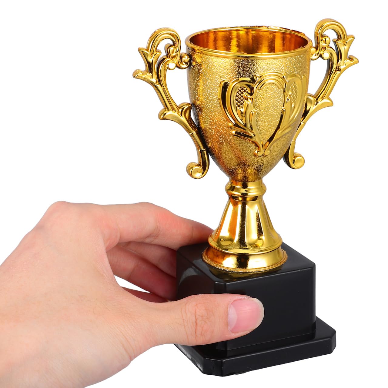 NOLITOY Small Gold Trophies for Kids, 5.6 Inch Plastic Soccer Trophy Cup for Sports Tournament, Party Favors, Competition, Recognition, Achievement, Awards or Prizes