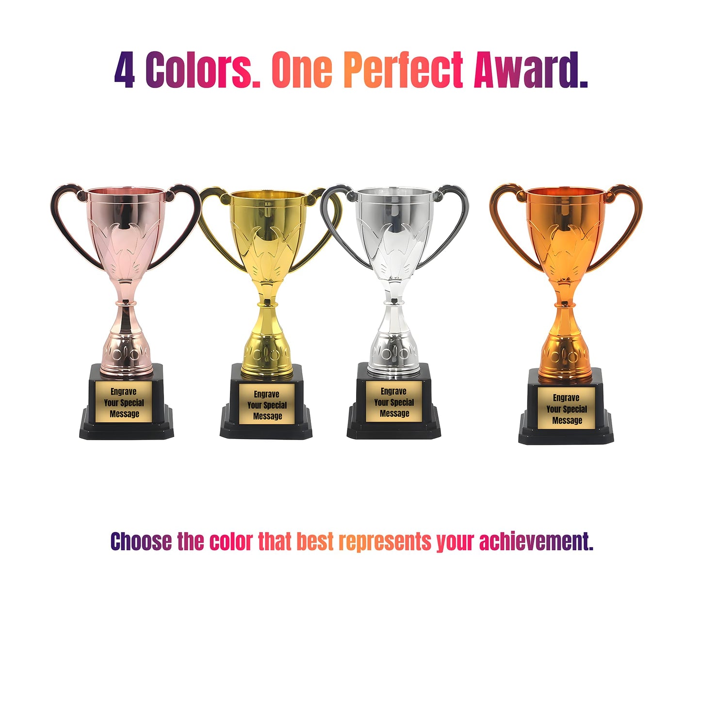 TYRINHAI Custom Trophy Award – Personalized Gold Cup Trophy with Engraved Text, Customizable Trophy for Adults & Kids, Small Gold Trophy for Game Night, Family, Office & Celebrations