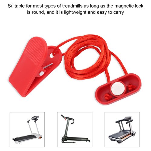 Treadmill Magnet Safety Key Replacement, 1.7x0.7in Magnetic Safety Switch Universal Treadmill Emergency Stop Magnet for Running Machines Treadmills (Flat Oval)
