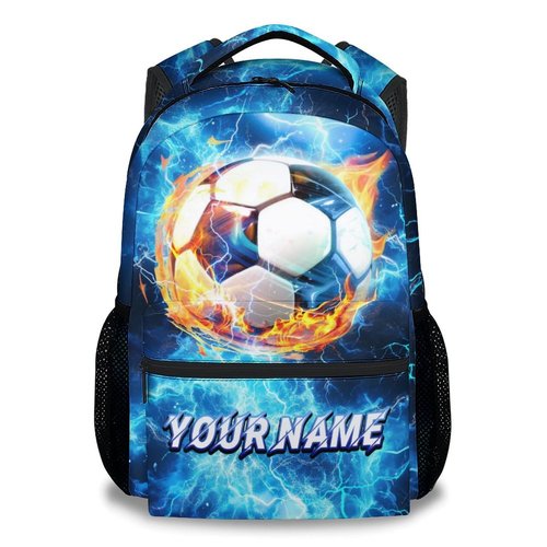 GiftoFLUX Kids Backpack - Personalized Soccer Backpacks for Boys Girls - Custom Sports Bookbag for Youth - Durable School Bag for Elementary(17 Inch)
