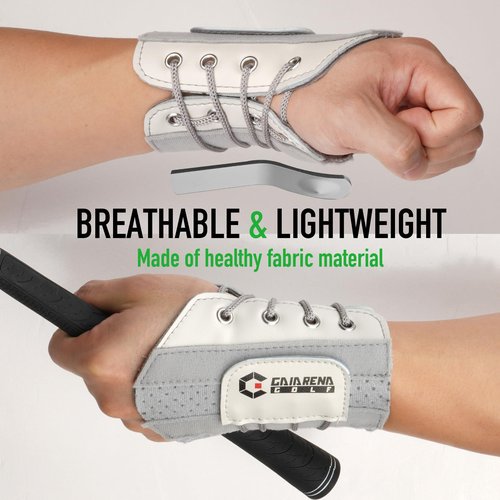 GAIARENA Golf Wrist Brace Wrist Hinge Swing Aid, Efficient Golf Swing Training Equipment to Correct Wrist’s Angle & Develop Muscle Memory for Beginner Golfers (Right-Handed Golfer)