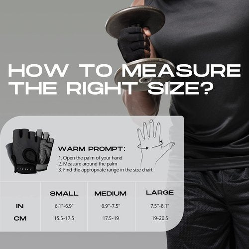 LIFECT Essential Breathable Workout Gloves, Weight Lifting Shorty Fingerless Gloves with Curved Open Back, for Gym, Women and Men (Black, Medium)