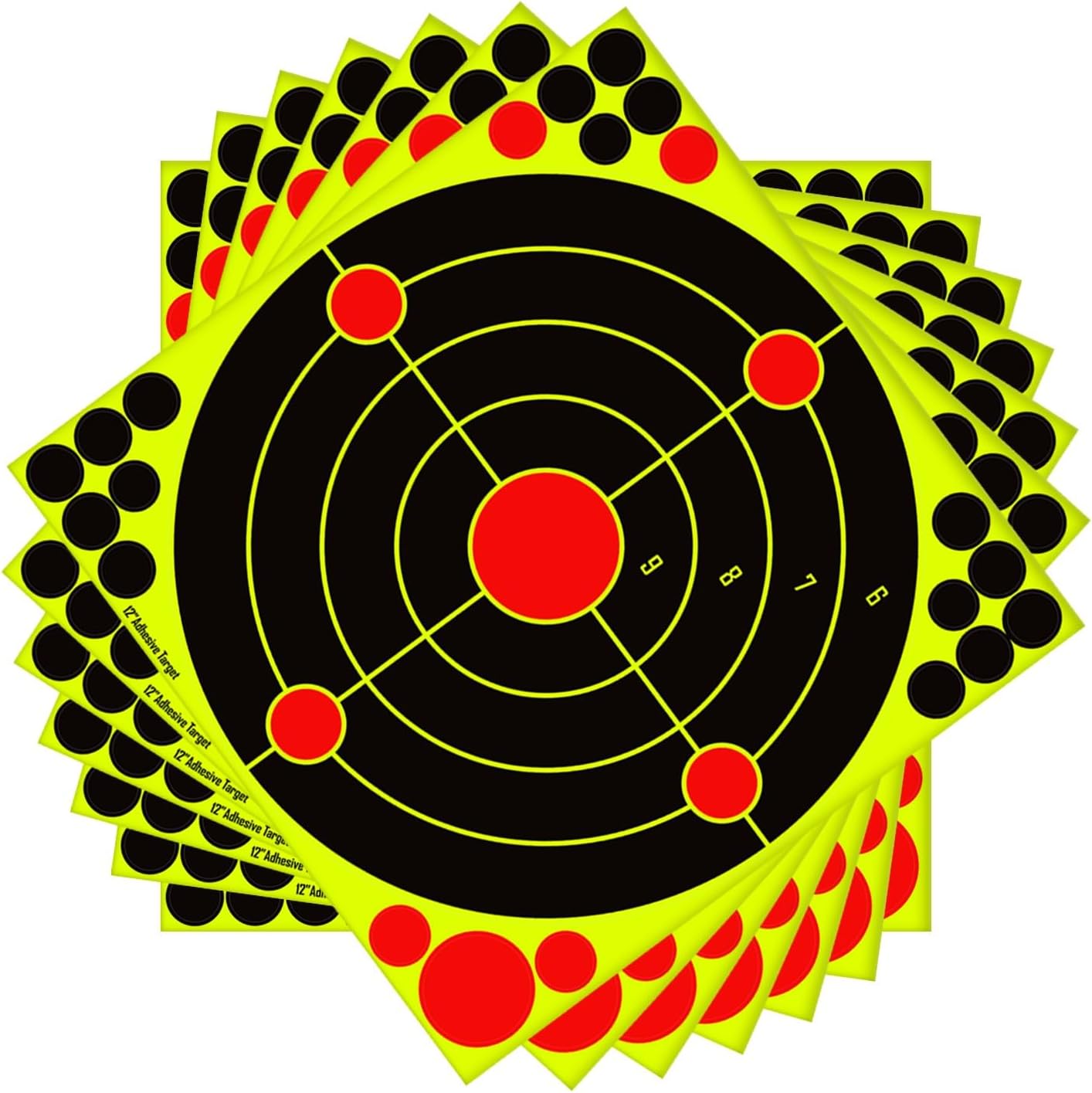 12x12 inch Silhouette Splatter Targets - Bright Fluorescent Yellow Easily seen on Impact When Hitting Target for BB Guns, airguns, Rifles, Indoor and Outdoor ranges (10/25/50 Pack)