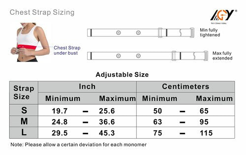 Rich Green Valley Sweat-Proof and Water-Proof Pro Chest Strap, Heart Rate Monitor Replacement Chest Strap Fits for Polar Wahoo Tickr Garmin Chest belt Black, Standard