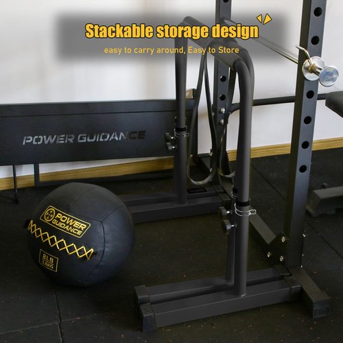 POWER GUIDANCE Dip Bar, Dip Stand Station for Full Body Strength Training, Adjustable Height 30Inches - 38.6Inched, Capacity 1200Lbs, 3 Colors Available (black)