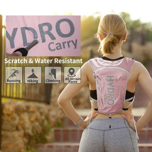 Lightweight Running Vest for Women and Men Hydration Backpack Pack with 1.5L Water Bladder Bag for Hiking Trail Running Gear Cycling Marathon (Pink)