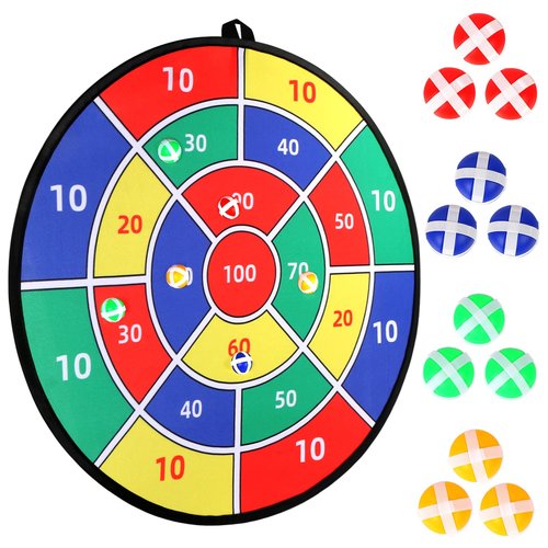 Stocking Stuffers for Kids Boys Daughter Son Birthday 29" Large Dart Board for Kids, Double-Sided Kids Dart Board with Sticky Balls, Indoor Sports & Outdoors Fun Party Play Games Toys