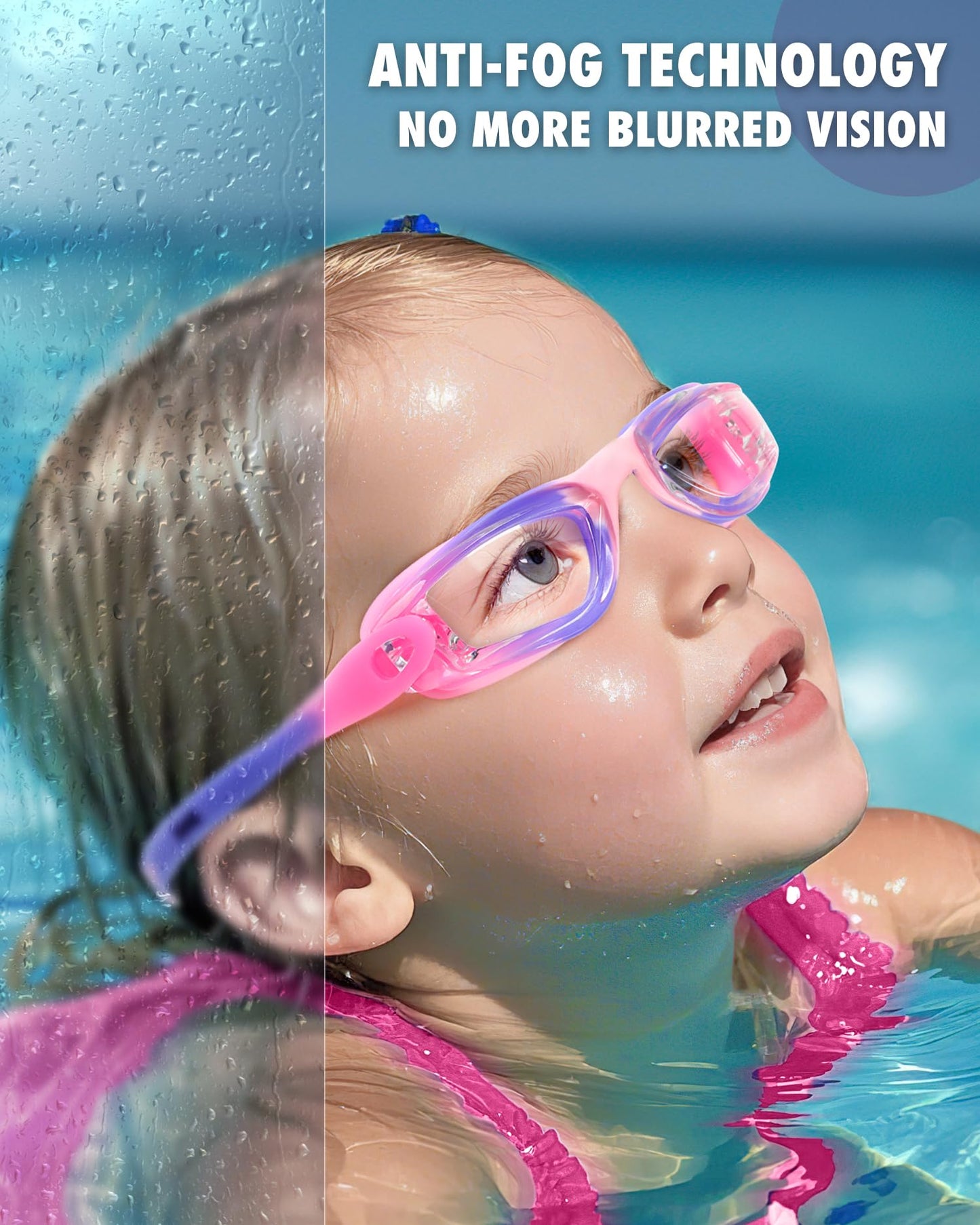 Aegend Kids Swim Goggles, Pack of 2 Swimming Goggles for Children Boys & Girls Age 3-14