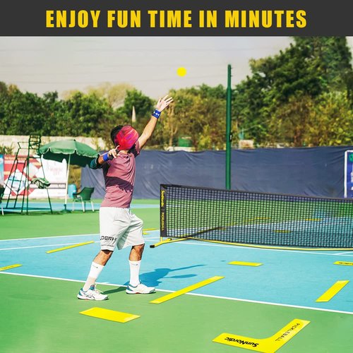 SunNordic Pickleball Court Marker Kit, Official Size Pickleball Court Lines Set with Drawstring Bag, Create Your Own Pickleball Court for Driveway, Backyard, Park & Lawn