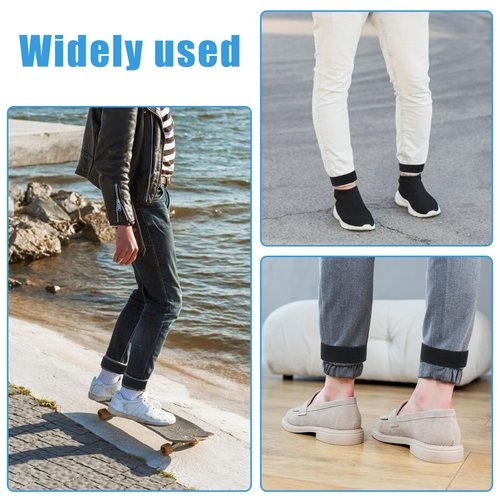 Black Boot Straps, 2 PCS Elastic Polyester Ankle Straps for Cowboy Boots Adjustable Military Boots Bands Self-adhesive Trousers Blouses Elastic Strap Band with Hook and Loop for Hiking Fishing Hunting