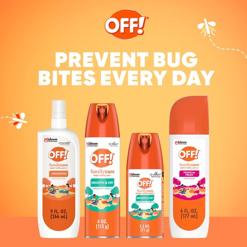 OFF! Family Care Insect & Mosquito Repellent Spritz, Bug Spray Containing 7% DEET, Unscented Repellent with Aloe Vera Protects Against Mosquitoes, 9 Oz