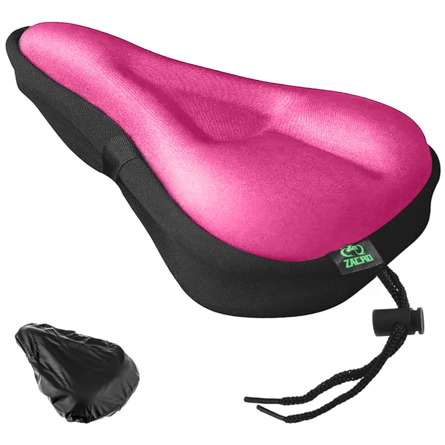 Zacro Bike Seat Cushion, Comfortable Gel Padded Bike Seat Cover, Adjustable Bicycle Cover for Men & Women, Compatible with Stationary Exercise, Mountain and Road Bike Saddles
