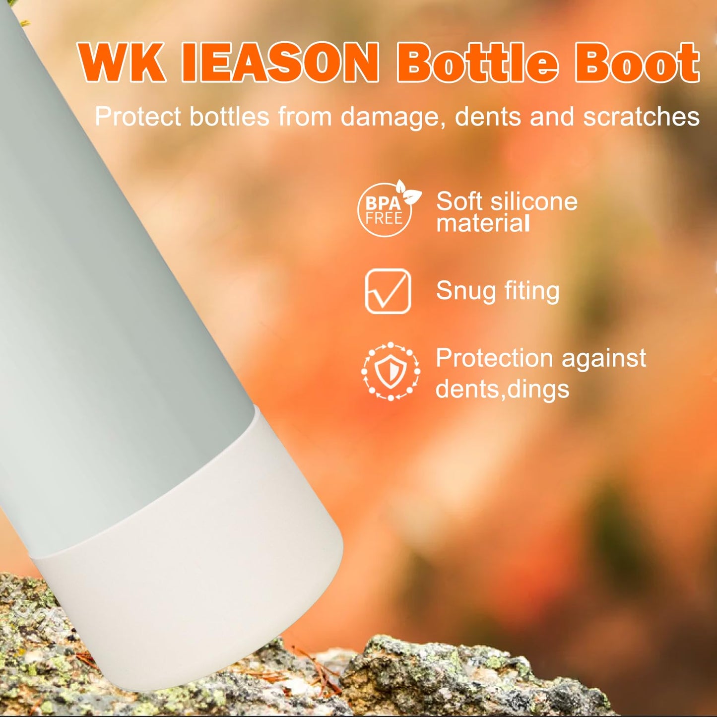 WK IEASON 2Pcs Silicone Boot for Owala Water Bottle, Protective Flask Bottom Cover Base for Owala FreeSip Twist and Flip Flask Water Bottle Accessories-3.35inch Bottom Diameter