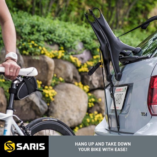 Saris Solo Bike Rack – Trunk Mount, 1-Bike Carrier for Cars & SUVs – Lightweight, Compact & Tool-Free – Ideal for Beginner Riders – USA Made – Check Fit Guide Before Purchase