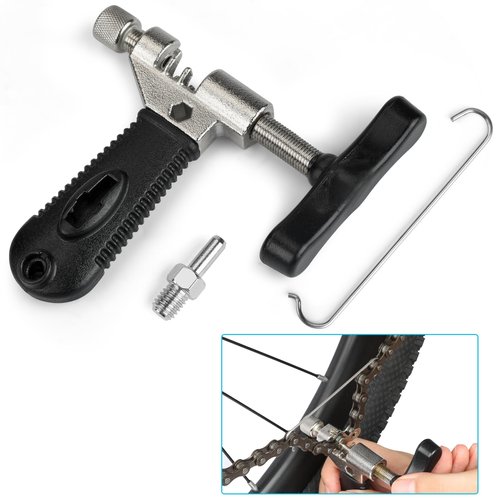 A AKRAF Bicycle Chain Repair Tool Kit with Bike Link Plier, Chain Breaker Splitter Tool, Chain Wear Indicator Checker, 3 Pairs Bicycle Missing Links, Chain Master Link Remover and Connector