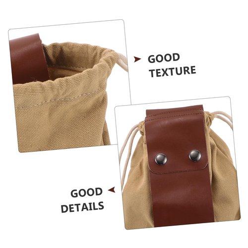 Hoement Collapsible Mushroom Bags 2pcs Canvas Pouch Set Portable Hiking Fruit Picking Bag Saddle Dump Pouch